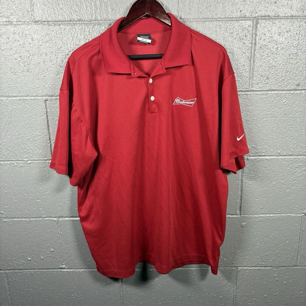 Nike Golf Budweiser Polo Shirt Mens XL Dri Fit Performance Sportswear Summer